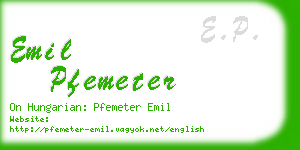 emil pfemeter business card
